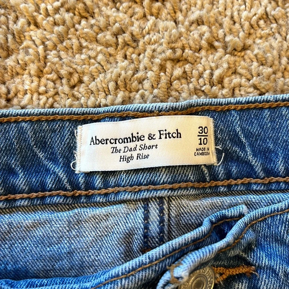 Abercrombie & Fitch Blue Distressed Denim Jean Shorts
